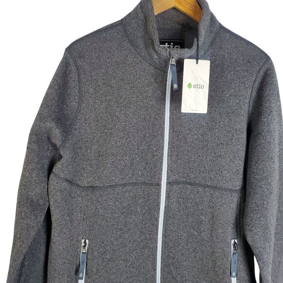 NEW Stio Womens Sweetwater Fleece Jacket XL Abyss Heather Gray Full Zip Knit - Picture 4 of 16